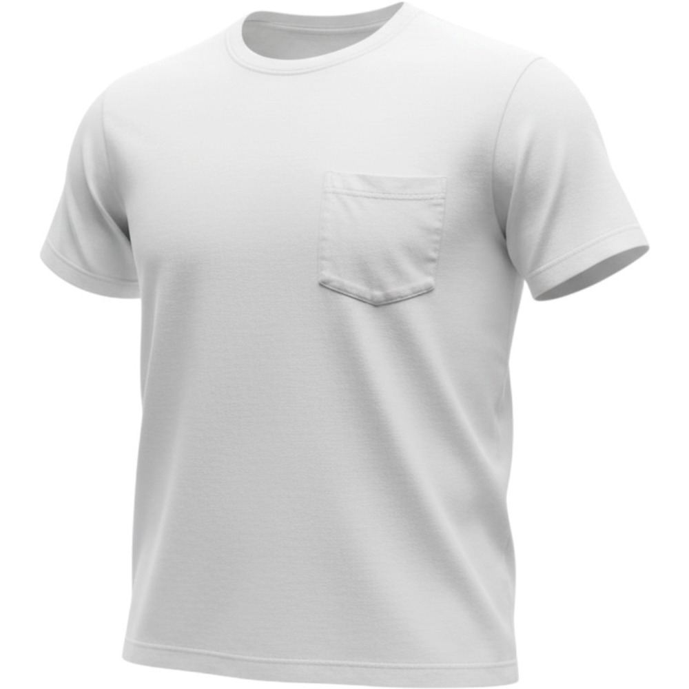 Basic Editions Mens 2X White Cotton Short Sleeve Pocket T-Shirt Crew Neck Tee